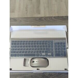 KM9000 TopMate Wireless Keyboard Combo Ultra Slim Gray Black